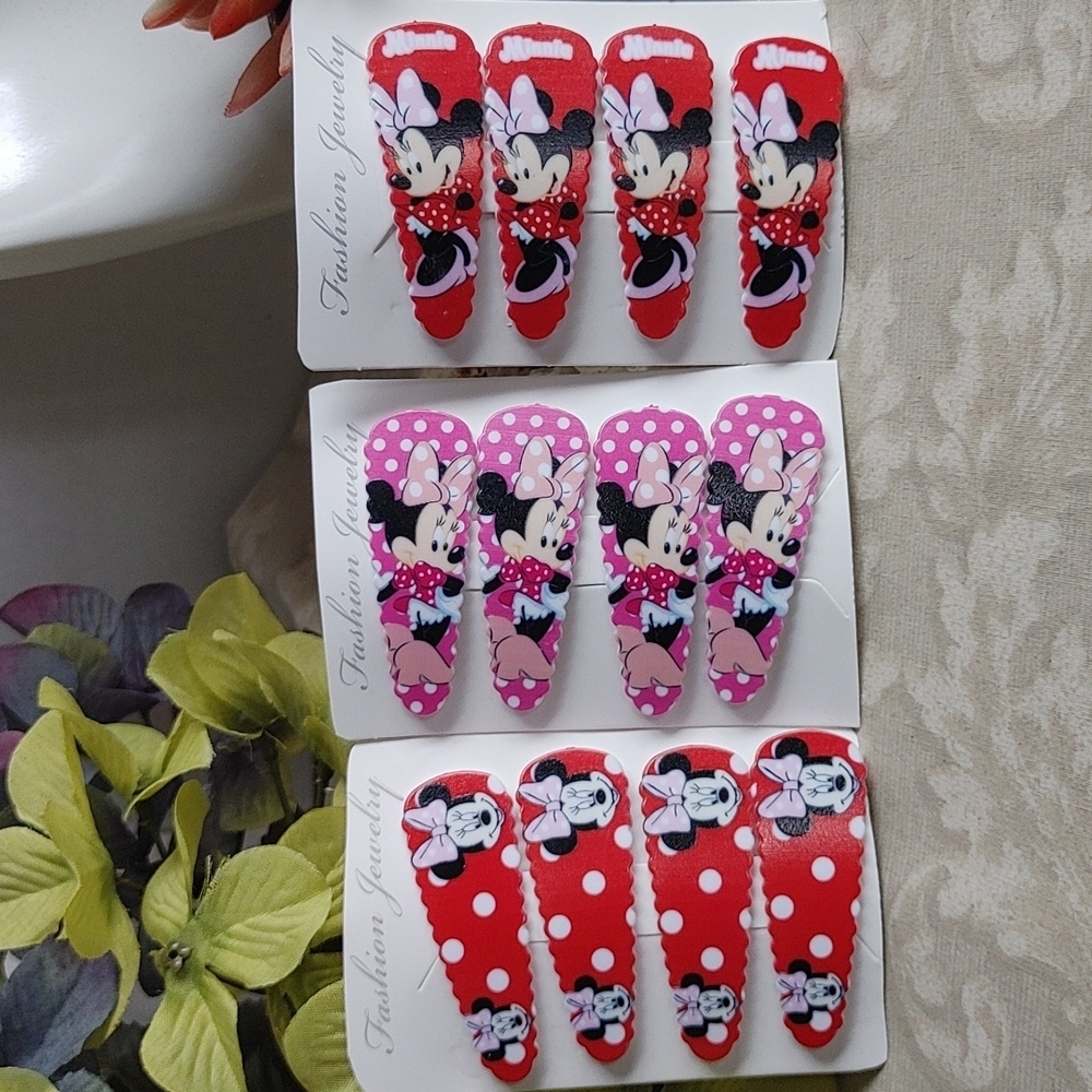 Bundle Of  Minnie Mouse Hair Clip Accessories